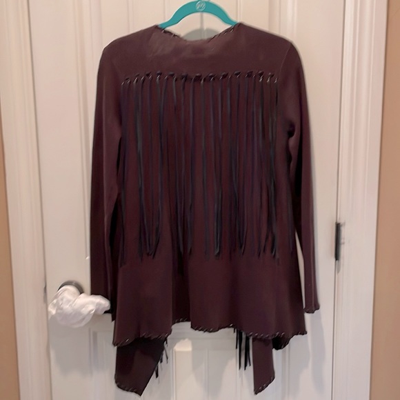 S  ARIAT S Ladies Western LongSleeve Cardigan with Long Fringe V-Front opening - Picture 3 of 17